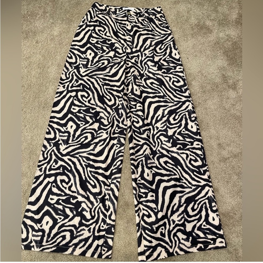 12th Tribe x The Salty Blonde Evelyn Black Abstract Pants Size Medium NWT